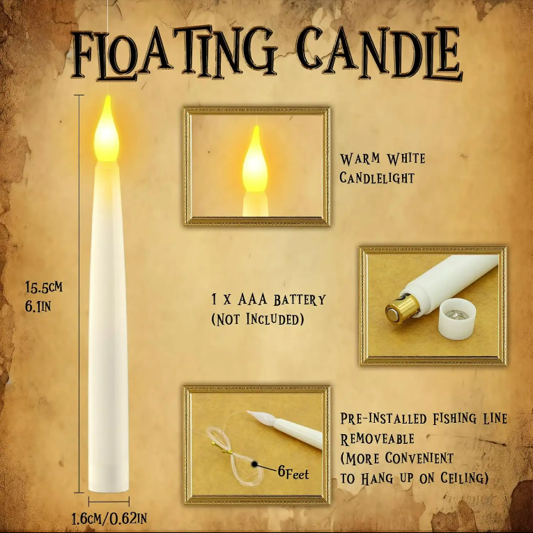 Halloween Decoration Floating LED Candles 12Pcs.